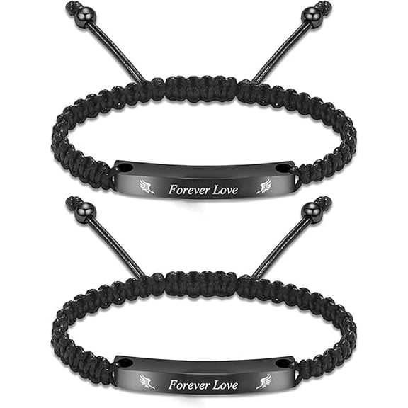 2 Pack Adjustable Cremation Urn Bracelet for Ashes - Women Men Adjustable Memorial Keepsake Bangle Rope Braided Bracelet