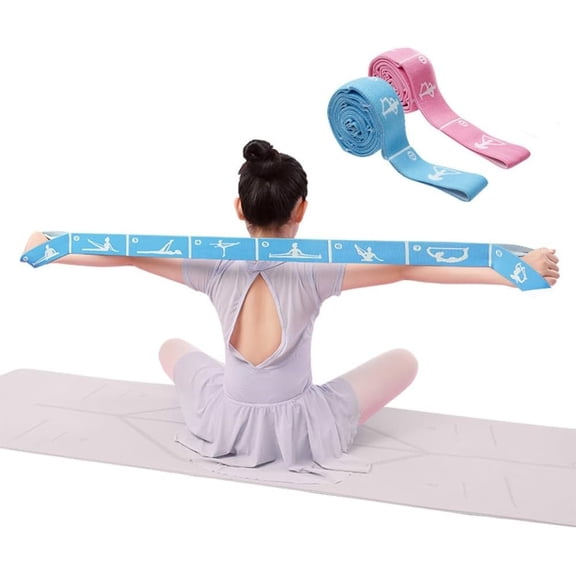 2-Pack Adjustable  Dance Stretch Bands - 8-Loop Elastic Bands for Ballet, Latin, Yoga, Gymnastics & Stretching - Flexible, Multi-Section Design for Dance  & Flexibility