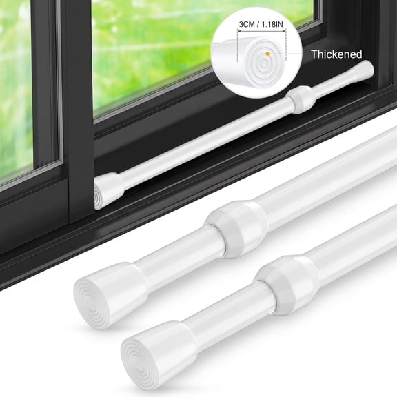 2-Pack Adjustable Door Security Bar, Sliding Window Lock Rod With Rubber Tips, 23.6-43.3 Inch Tension Rod For Doorway, Window, Closet, No Drilling