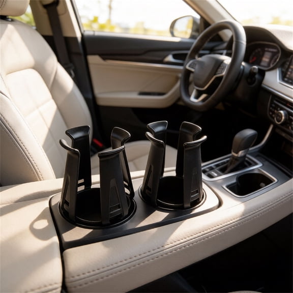 2 Pack Adjustable Expandable Car Cup Holder Expander ABS Anti Vibration Foam Base Fit Large Bottles Mugs Cans Universal For Car Truck SUV RV Multi Purpose Desk Makeup Storage Organizer