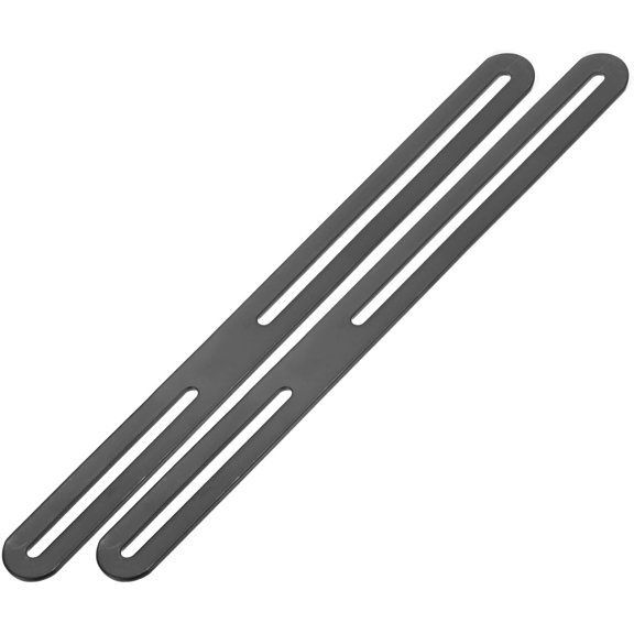 2-Pack Adjustable Flat Mending Plate Support with Single Slot, 11.02x0.94 Inch Straight Repair Fixing Bracket Connector for Wood Furniture/ Timber PC Case Holder [Black]