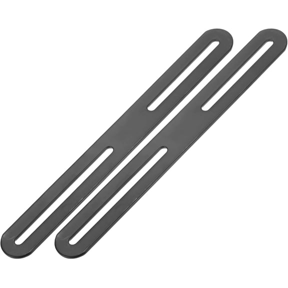 2-Pack Adjustable Flat Mending Plate Support with Single Slot, 8.27x0.94 Inch Straight Repair Fixing Bracket Connector for Wood Furniture/ Timber PC Case Holder [Black]
