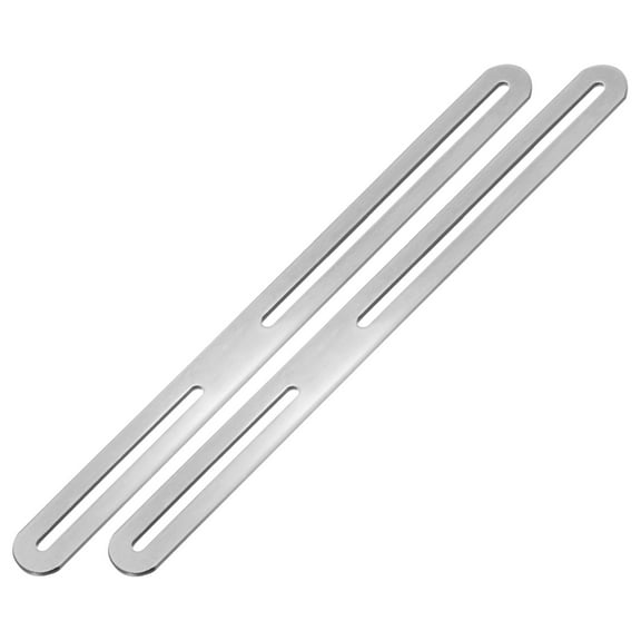 2-Pack Adjustable Flat Mending Plate Support with Single Slot, 11.02x0.94 Inch Straight Repair Fixing Bracket Connector for Wood Furniture [Silver]