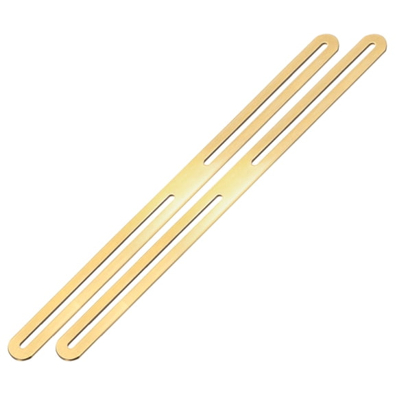 2-Pack Adjustable Flat Mending Plate Support with Single Slot, 14.17x0.94 Inch Straight Repair Fixing Bracket Connector for Wood Furniture [Gold]