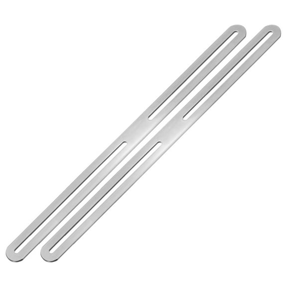 2-Pack Adjustable Flat Mending Plate Support with Single Slot, 14.17x0.94 Inch Straight Repair Fixing Bracket Connector for Wood Furniture [Silver]