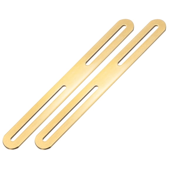 2-Pack Adjustable Flat Mending Plate Support with Single Slot, 8.27x0.94 Inch Straight Repair Fixing Bracket Connector for Wood Furniture [Gold]