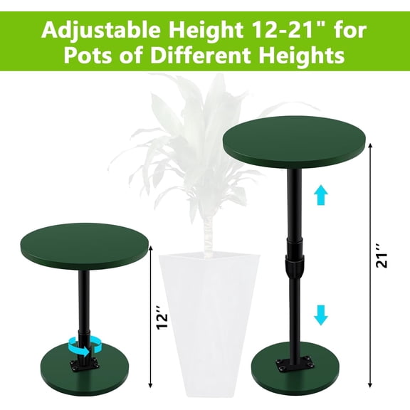 2 Pack Adjustable Height Plant Risers for Inside Pots, 12-21" Planter Inserts for Large Pots, Pot Fillers for Tall Square Round Taper Planters (6" 8" 10" Base or Top)
