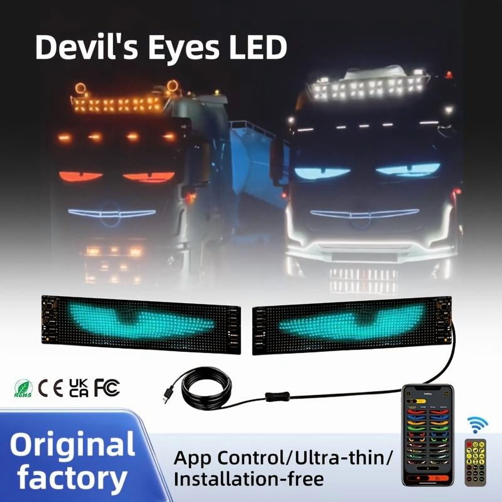 2-Pack Adjustable LED Matrix Panels Full-Color Programmable for Car ...