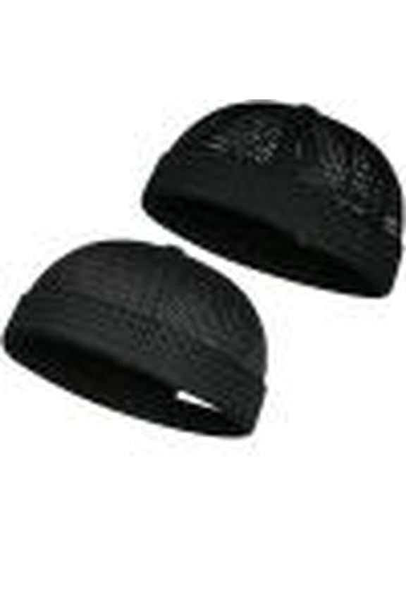 2 Pack Adjustable Mesh Brimless Skull Cap, Breathable Heat Dissipation Docker Hat, Foldable Portable Hip-Hop Headwear For Daily Travel Skating Outdoor Casual Street Wear
