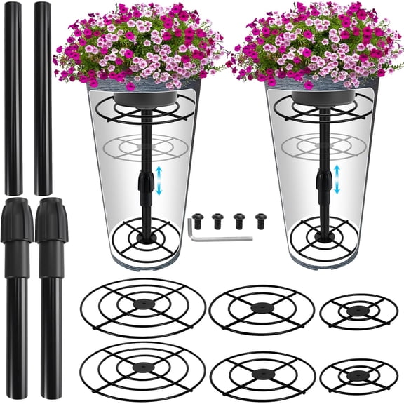 2 Pack Adjustable Metal Plant Risers 10.618.5 Inch