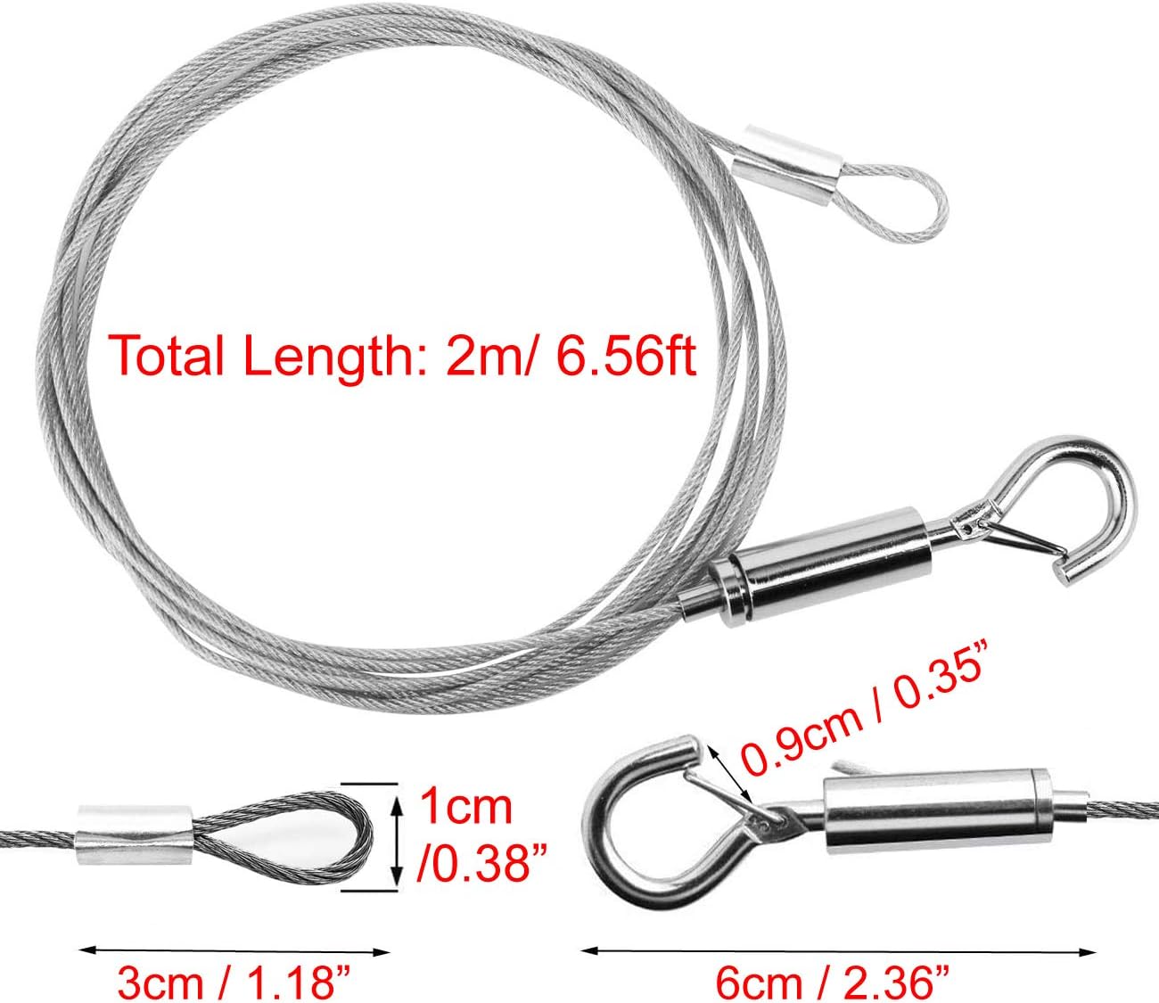 2 Pack Adjustable Picture Hanging Wire Kit, 6.5Ft X 1/16 Inches Stainless S