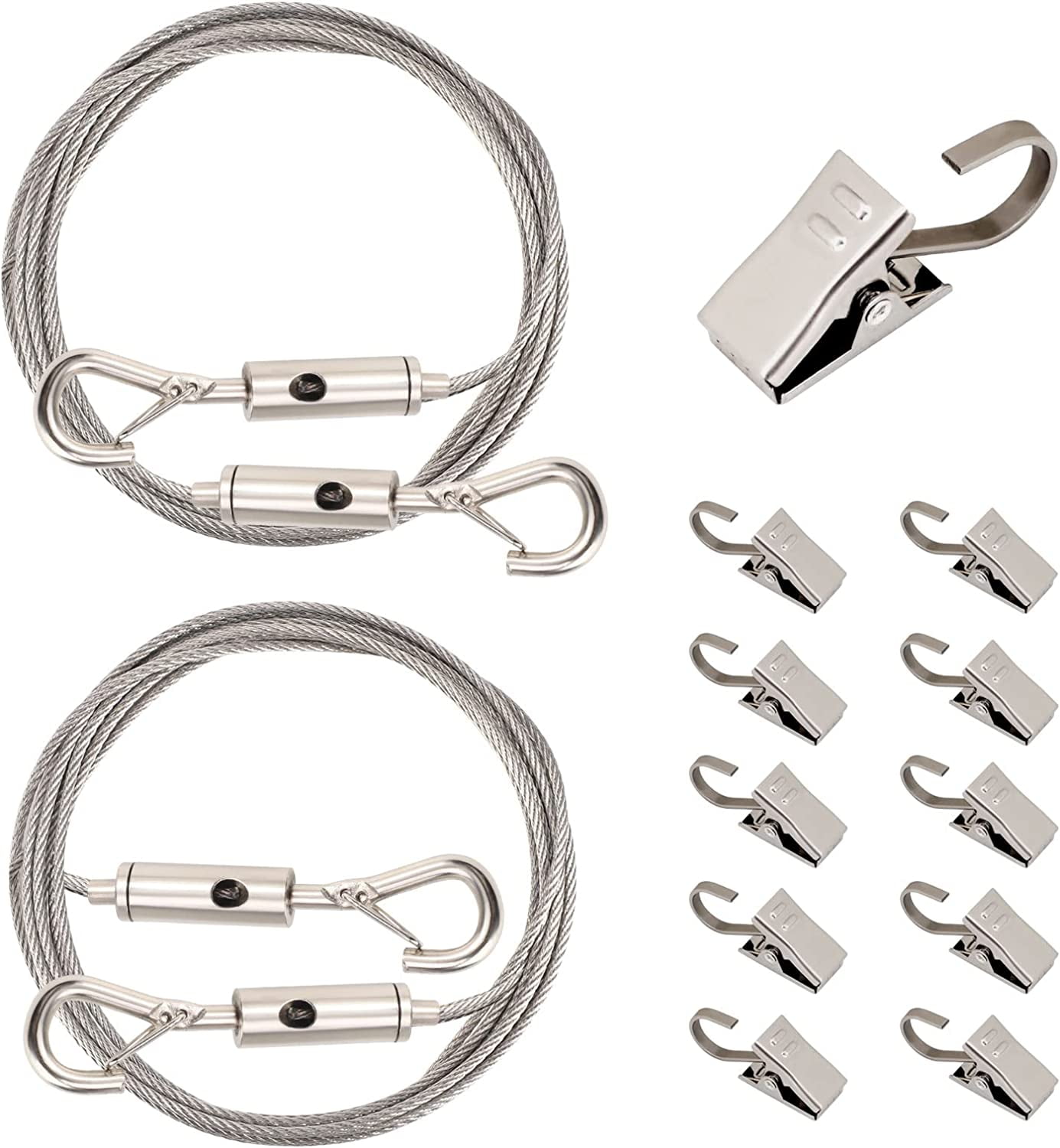 Pack Adjustable Picture Hanging Wire with 20 Clips and Hook,