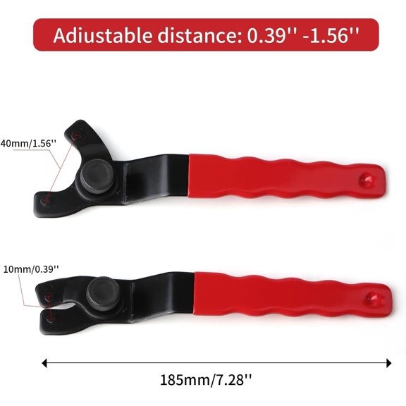 2-Pack Adjustable Pin Spanner Wrench for Angle Grinder, 1/2"-1-1/4" Jaw, Chisel Steel