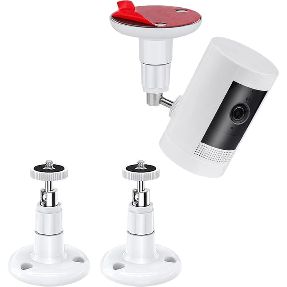 2 Pack Adjustable Security Wall Mount for Camera&Stick Up Cam Battery,Indoor Outdoor Mount Bracket for Arlo HD/2/3/4,Ceiling Mount Kit for Plug-in HD Security Cam,VHB Adhesive or Screw,No Drill