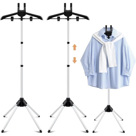 2 Pack Adjustable Shirt Display Stand 32-63 Inch, Foldable Clothing Display Stand Mannequin Torso for Retail Vendors, Multi-use Steamer Rack for Clothes Garment