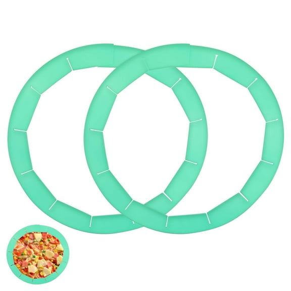 2-Pack Adjustable Silicone Pie Crust Shields for 8-12" Pies & Pizzas | Oven-Safe, Reusable Baking Protector Rings (Green)