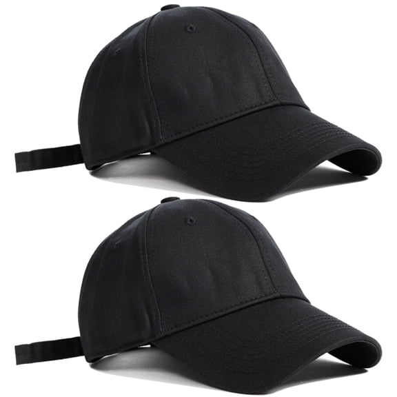 2 Pack Baseball Cap Adjustable Size Cotton Hat for Running Workouts and Outdoor Activities All Seasons, One Size, Black