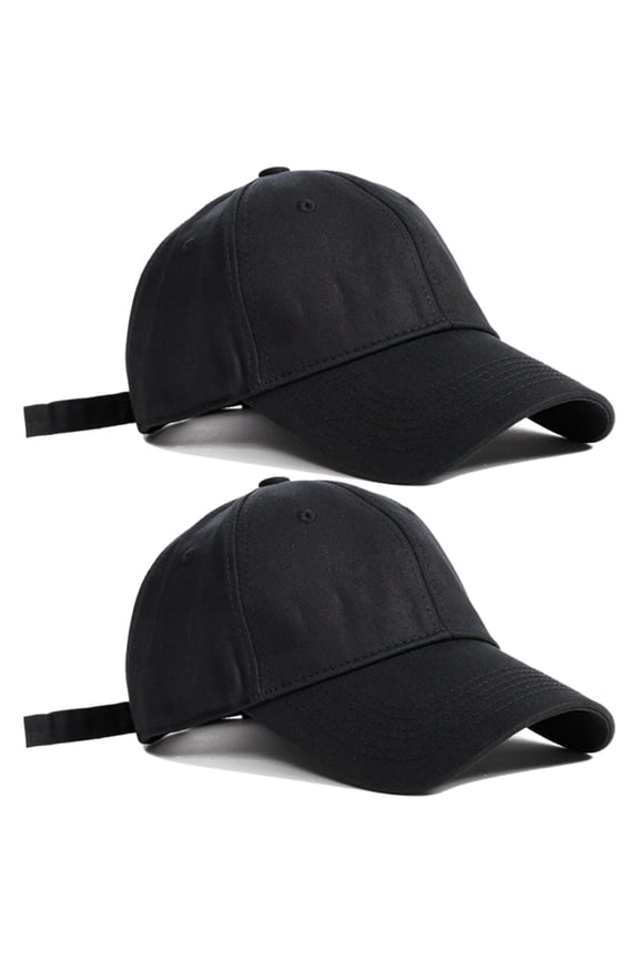 2 Pack Baseball Cap Adjustable Size Cotton Hat for Running Workouts and Outdoor Activities All Seasons, One Size, Black