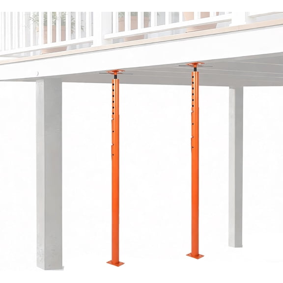 2-Pack Adjustable Steel Floor Jack Post 18000 lbs Capacity 56-100in Height Swivel Top Heavy Duty Joist and Beam Support for Basement Leveling and Lifting