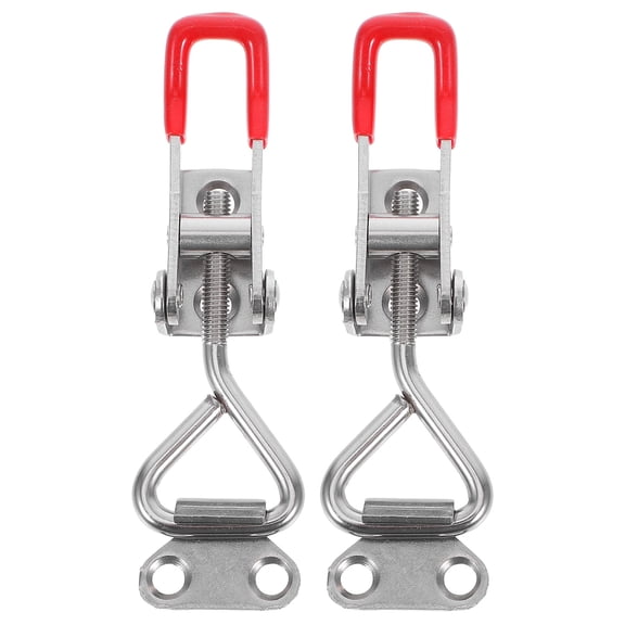 2-Pack Adjustable Steel Toggle Clamps for Door Security, Metal Latch Bolt Lock for Shed, Gate, Cabinet, Heavy Duty Clasp