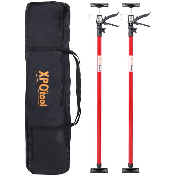 2 Pack Adjustable Support Pole - 3rd Hand Tool for Cabinet Jacks, Drywall Supports & More (45-114 Inch)