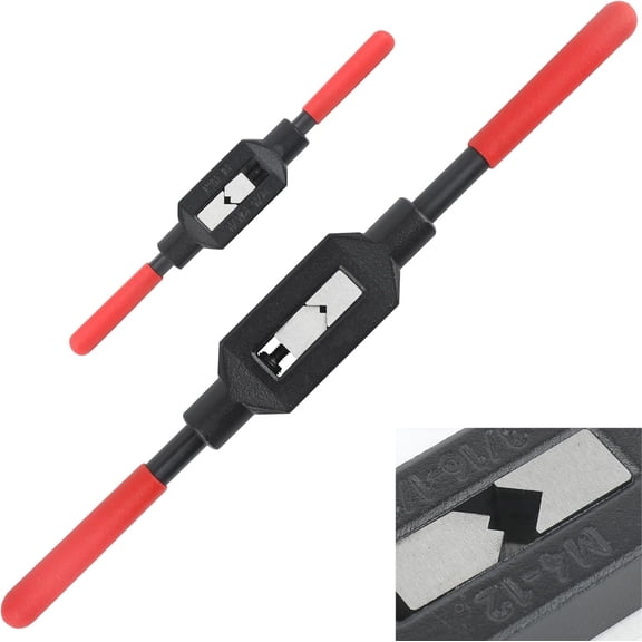 2‑Pack Adjustable Tap Wrench – 3/16"‑1/2" & 1/16"‑1/4" Range, Non‑Slip Handle for Taps & Reamers