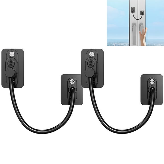 2 Pack Adjustable Window Safety Locks Aluminium Alloy Home Security Device