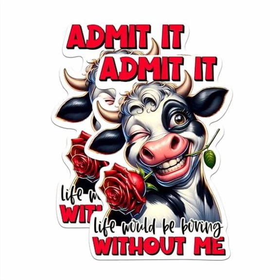 (2 Pack) Admit It Life Would Be Boring Without Me Magnets - Funny Sarcastic Animal Sarcasm - 5" On Longest Side - Premium Magnet - for Cars, Refrigerators, Toolboxes, Lockers - Made in USA - MAG1025