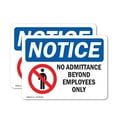 thumbnail image 1 of (2 Pack) No Admittance Employees Only OSHA Notice Sign 7 Inch X 5 Inch Vinyl Label Decal Sticker Weather Resistant, UV Protected for Workplace, Business, and Construction Site, Made in, 1 of 7
