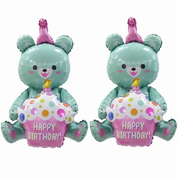 2 Pack Adorable Big Bear Shape Balloons for Pet Birthday Celebrations