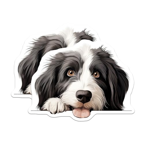 (2 Pack) Adorable Canine Artwork Magnet - Animal Lover Fridge Decor - 5" On Longest Side - Sticks to Smooth Flat Surfaces - Made in USA - MAG9856