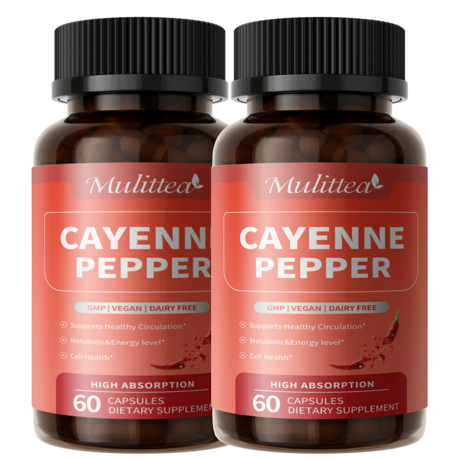 (2 Pack)Advanced Heart & Blood Flow Support | 12-in-1 Formula with Nattokinase 20,000FU, Hawthorn, Cayenne Pepper | Non-GMO Vegan Capsules By Mulittea