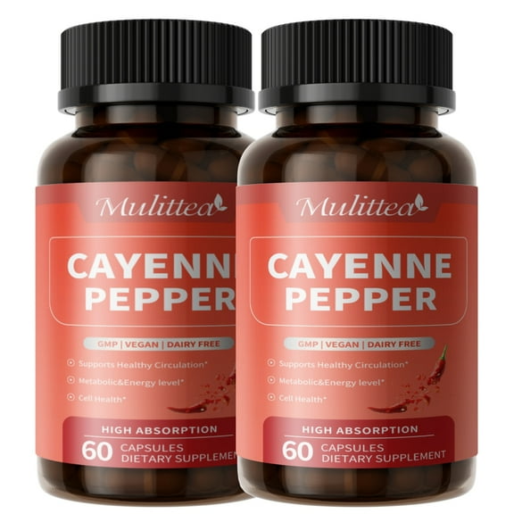 (2 Pack)Advanced Heart & Blood Flow Support | 12-in-1 Formula with Nattokinase 20,000FU, Hawthorn, Cayenne Pepper | Non-GMO Vegan Capsules By Mulittea