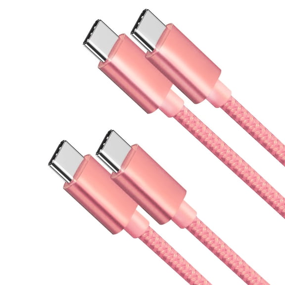 Afflux (2 Pack) USB-C PD Fast Charger Type C Charging Cable for Samsung Galaxy S24 S23 S22 S21 Ultra Plus, Compatible with iPhone 15 / 16 Pro Max Plus, iPad Pro, Universal for USB-C (6ft, Pink)