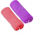 thumbnail image 1 of 2 Pack African Net Sponge, Extra Long African Net Sponge Authentic, Exfoliating Body Scrubber Back Scrubber for Shower, Body Care Bath Sponge Great for Women Use (Purple&Pink), 1 of 3