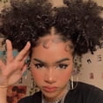 thumbnail image 1 of 2 Pack Afro Puff Drawstring Ponytail Hair Extension Synthetic Fluffy Kinky Curly Hair Puff Bun Updo Hair Pieces Afro Donut Chignon Hairpieces Extensions, 1 of 14