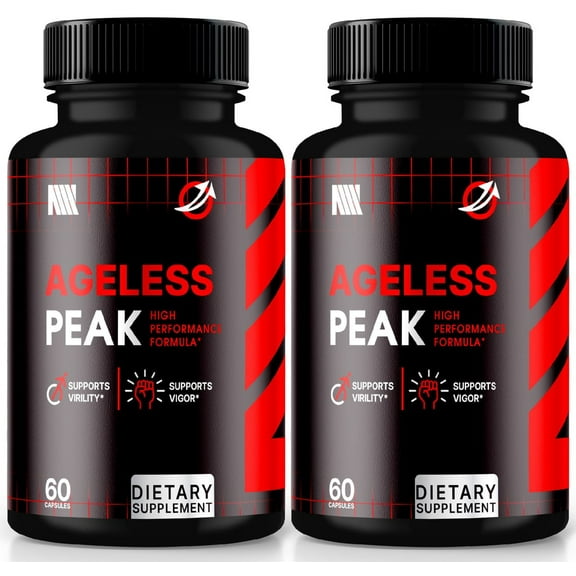 (2 Pack) Ageless Peak Pills, Dietary Supplement, Complete Daily Formula for Wellness and Peak Performance, Advanced Formula Capsules, Age less Peak Reviews (120 Capsules)