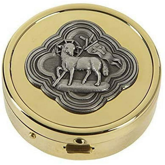 "2 Pack - Agnus Dei PYX - 24kt Gold Plated Size: 2"" Dia x 3/4"" D"