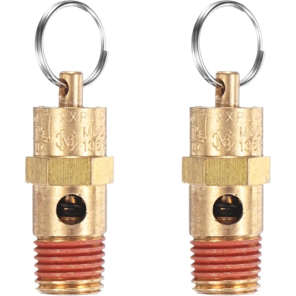 2-Pack Air Compressor Pressure Release Safety Valve, 1/4" NPT Male 135 PSI Brass Threaded Automatic Vent Control Valve