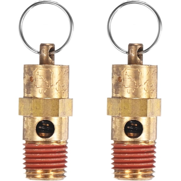2-Pack Air Compressor Pressure Release Safety Valve, 1/4" NPT Male 270 PSI Brass Threaded Automatic Vent Control Valve