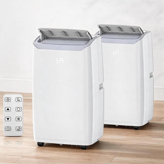 2-Pack Air Conditioner 14000 BTU - 4-in-1 Portable AC Unit with Cooling, Dehumidifier, Fan, Auto-Swing, Cools Up to 750 Sq. ft, 24H Timer, Remote Control, Window Kit, Quiet, Window Kit