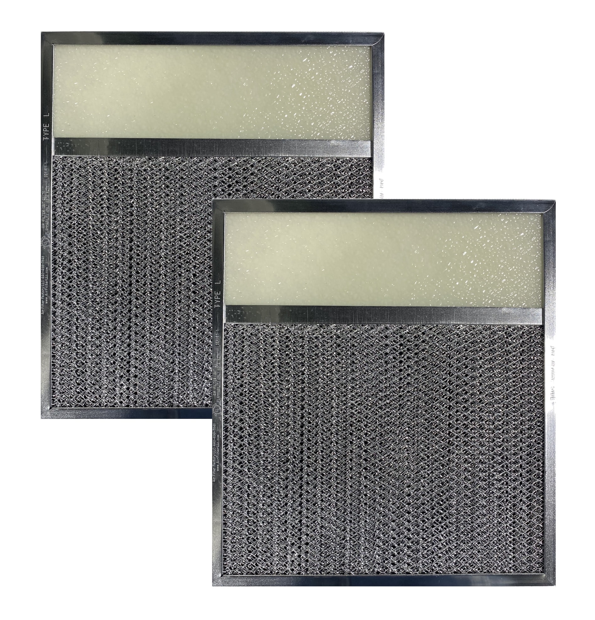 Air Filter Factory Replacement for 10 x 13-1/2 x 5/16 Aluminum Lens Grease Filters 2-Pack