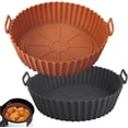 thumbnail image 1 of Air Fryer Silicone Liners Set of 2, Reusable & Non-Stick – Fits 3-5 Qt Air Fryers, Compatible with Ninja, Top 8" Bottom 6.8", 1 of 7