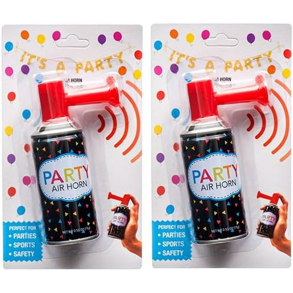2/Pack Air Horn Noise Maker, Handheld Pump, Loud for Parties, Sports, Safety Outdoor Events 0.53 Oz (15 g) each Can