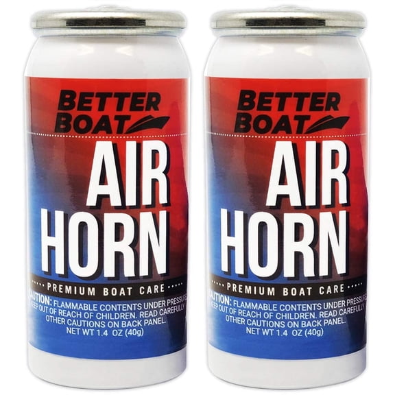 2 Pack Air Horn Refills for 1.4 Ounce Horns Boating Safety Canned Boat Accessories | Marine Grade Airhorn Can Refill - Horn Not Included - 2 Pk (1.4oz)