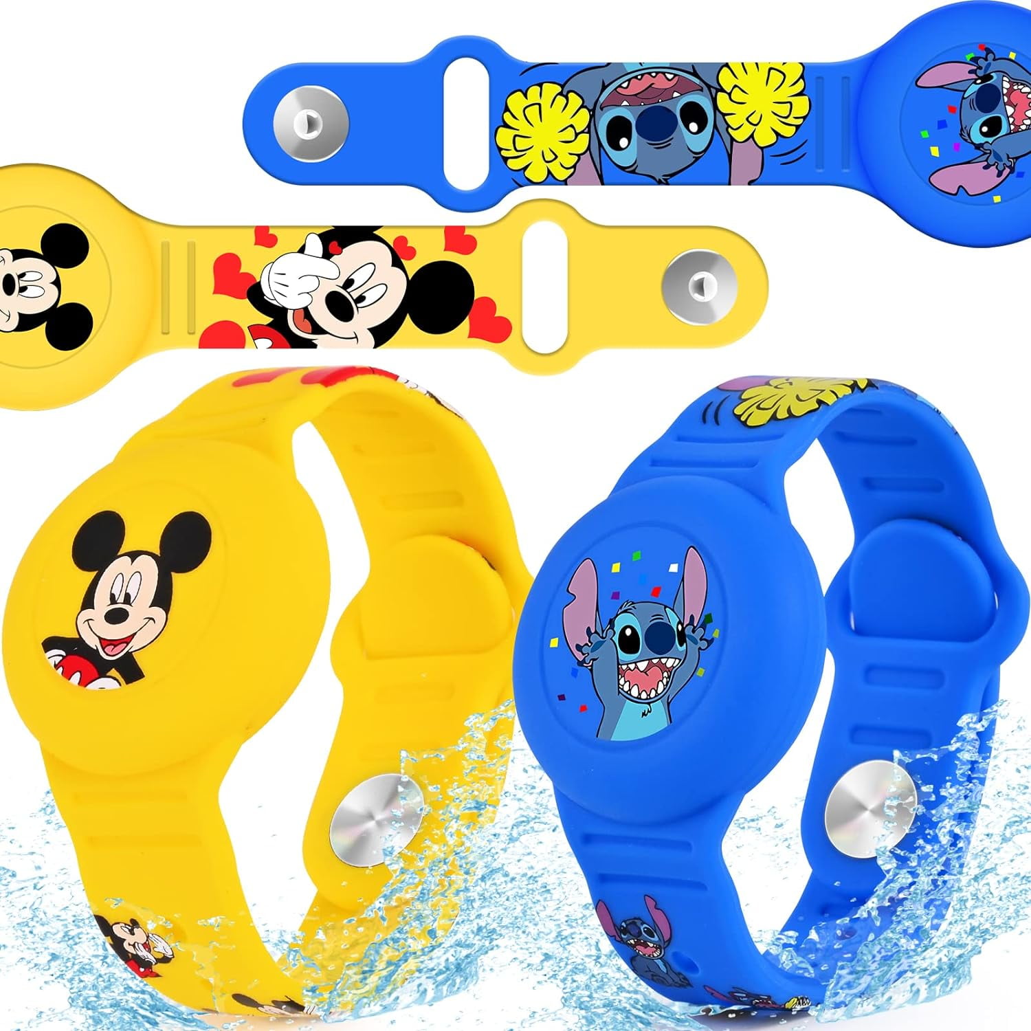 2 Pack AirTag Bracelet for Kids, Waterproof Cute Cartoon Air tag Holder