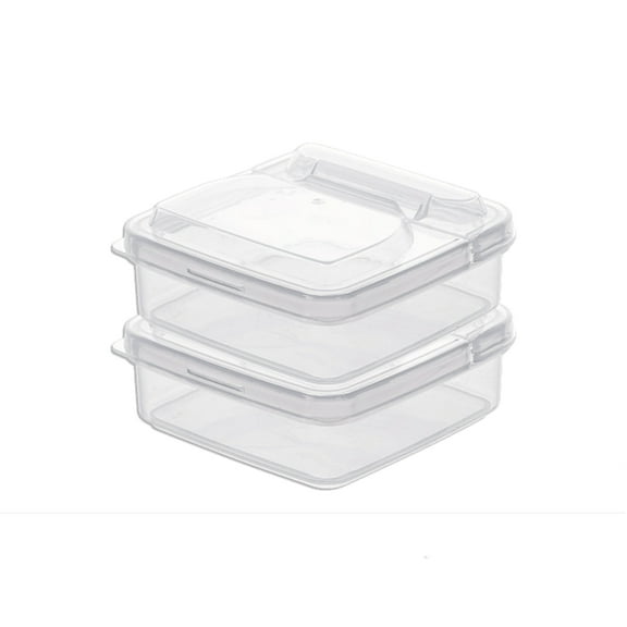 Airtight Cheese Storage Containers with Lids | Food-Grade Plastic Fresh-Keeping Box for Refrigerator | 10x10x4.5cm Stackable Design for Cheese, Butter & Spices