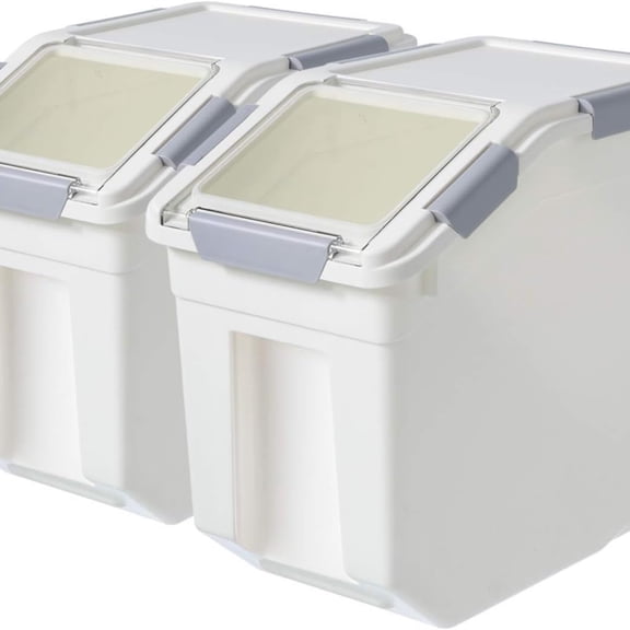2 Pack Airtight Flour Storage Container With Scoop,Dry Food, Sugar, Baking Supplies,Rice Container Set -- Pet Food Storage Container,Dog Cat Birds Food Bin(20 lb)