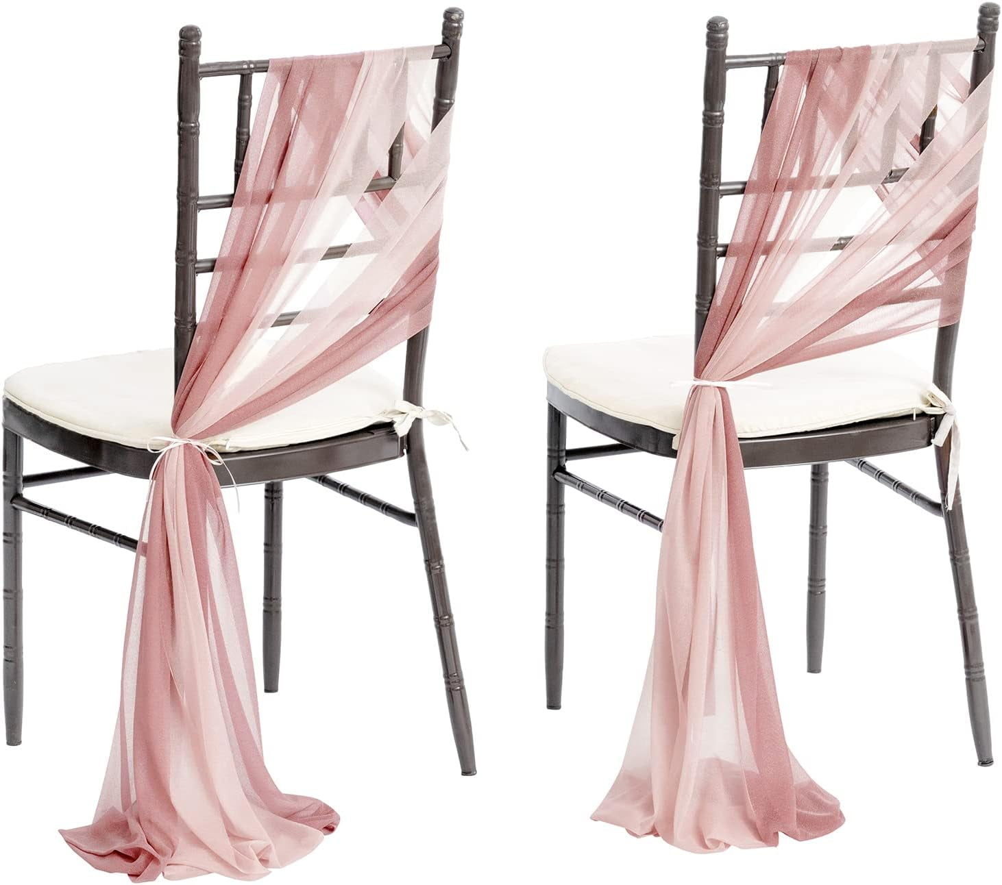 2 Pack Aisle Wedding Chair Covers Tulle Chair Back Covers Yarn Chair