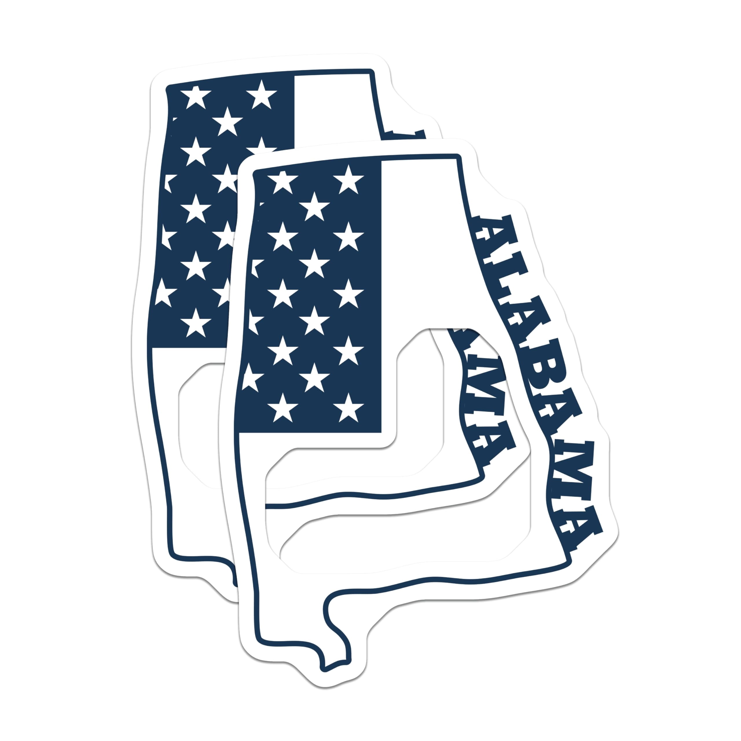 (2 Pack) Alabama Flag Stickers - State Pride Decals - American Flag ...